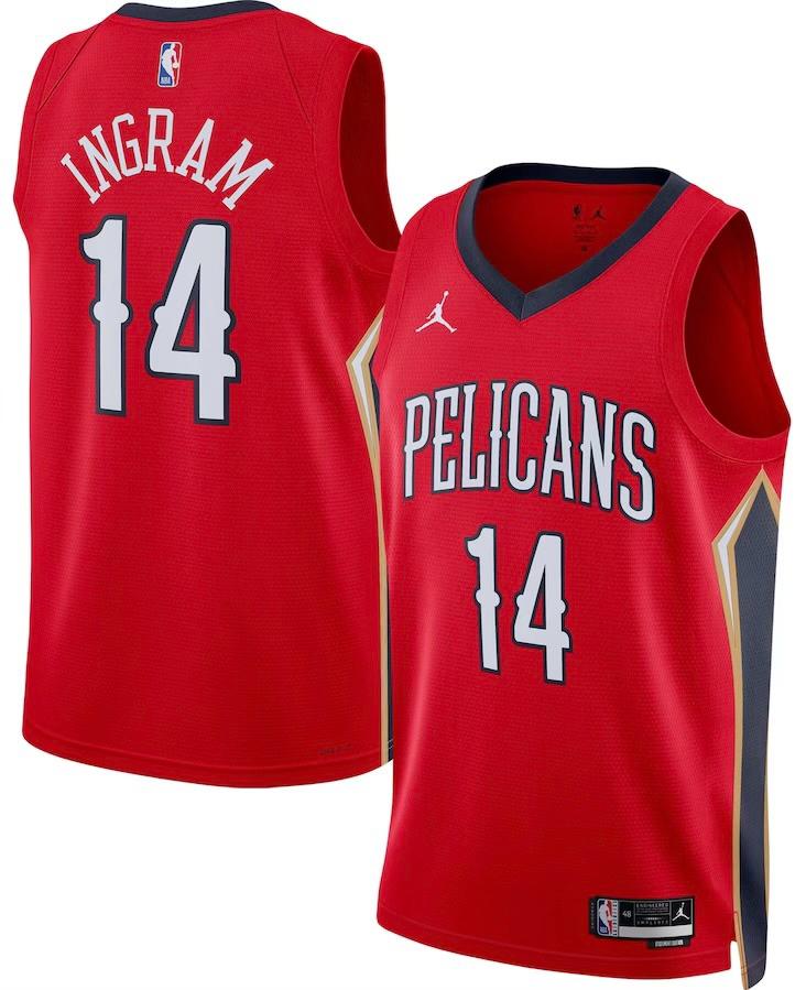 New Orleans Pelicans Brandon Ingram Jordan Red Jersey - Statement Edition