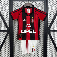 Camiseta y Pantalon Corto para Niño Retro AC Milan 98/99