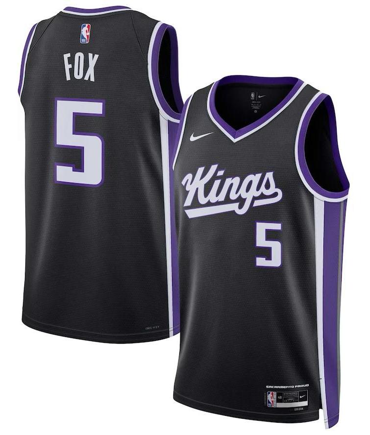 Sacramento KingsDe'Aaron Fox Black Jersey - Icon Edition