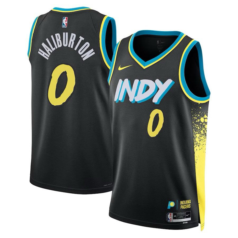 Indiana Pacers Tyrese Haliburton Black 2023/24 Jersey - City Edition