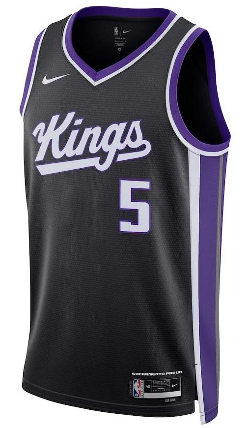 Sacramento KingsDe'Aaron Fox Black Jersey - Icon Edition