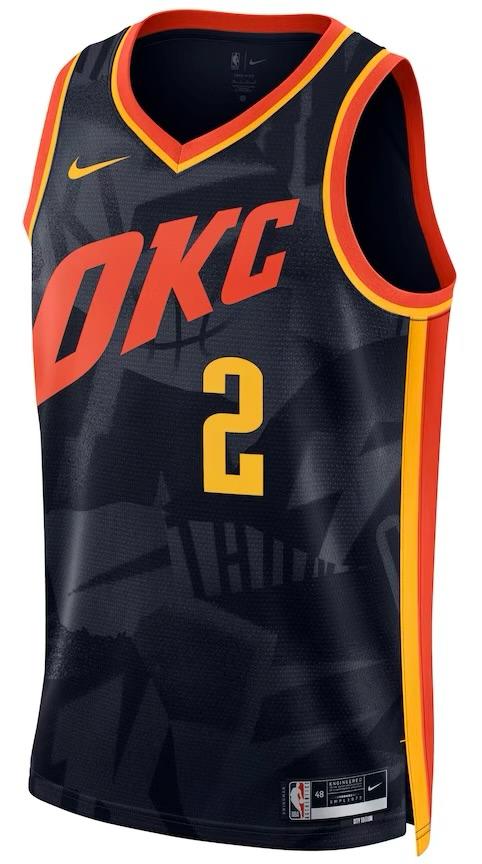 Oklahoma City Thunder 2 Shai Gilgeous-Alexander Navy 2023/24 Jersey - City Edition