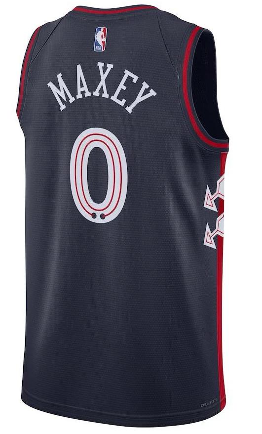 Philadelphia 76ers Tyrese Maxey Navy 2023/24 Jersey - City Edition