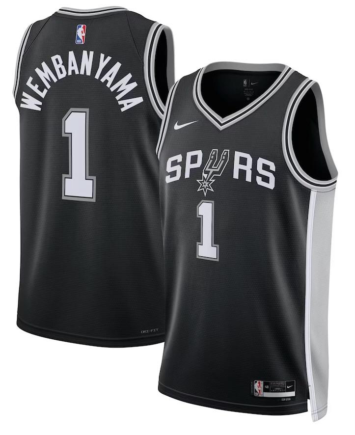 San Antonio Spurs Victor Wembanyama Black Jersey - Icon Edition