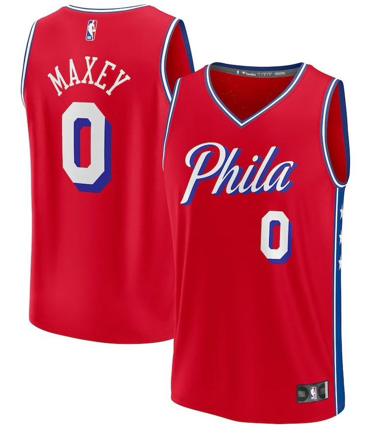 Philadelphia 76ers Tyrese Maxey Red Jersey - Statement Edition