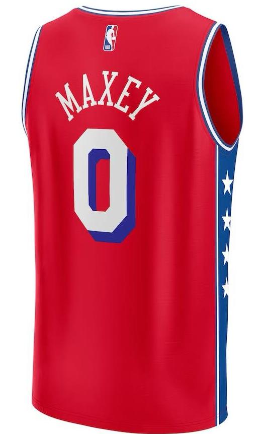 Philadelphia 76ers Tyrese Maxey Red Jersey - Statement Edition