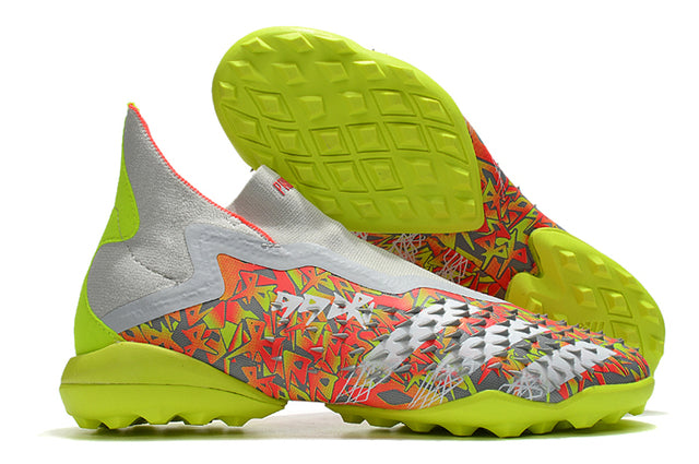 Zapatillas Société Predator Freak + FG White/Orange/Green - Cano Alto