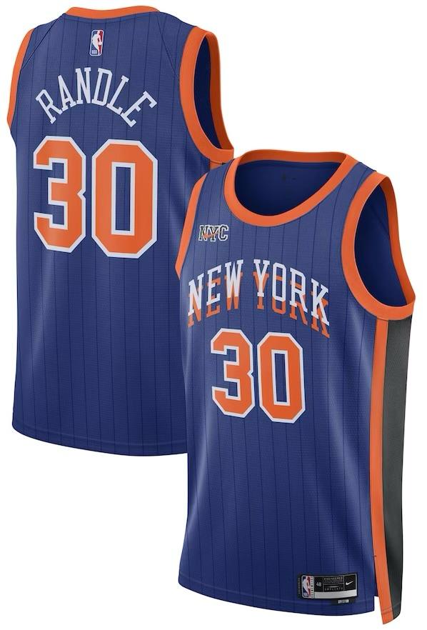 New York Knicks Julius Randle Blue 2023/24 Jersey - City Edition