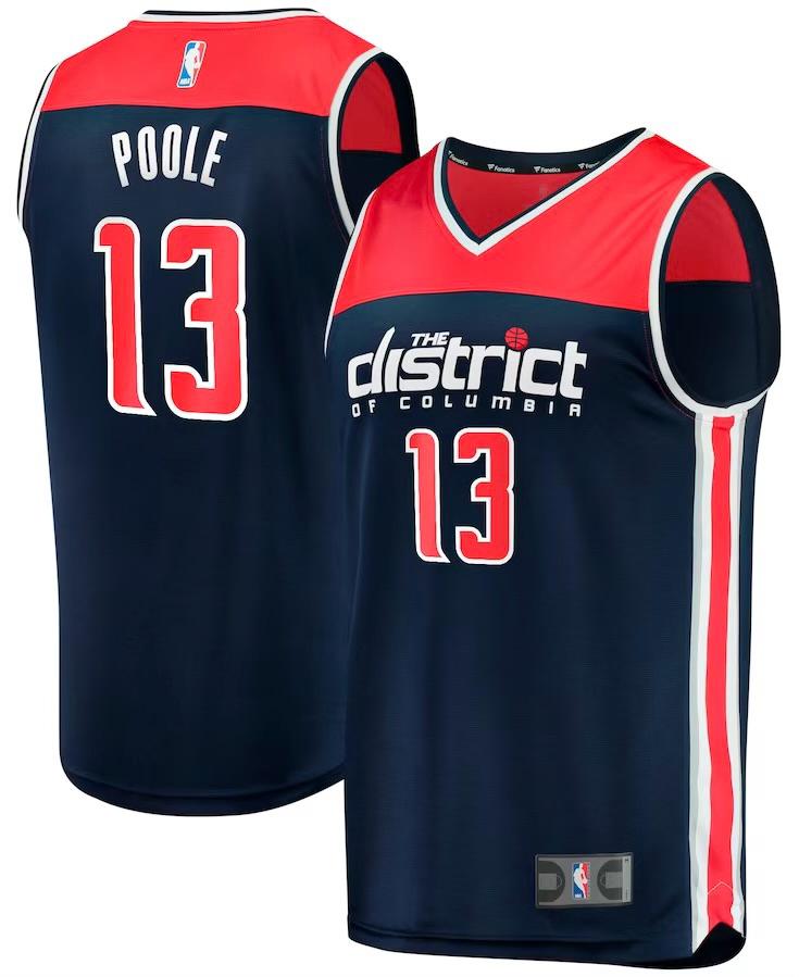 Washington Wizards Jordan Poole Navy Jersey - Statement Edition