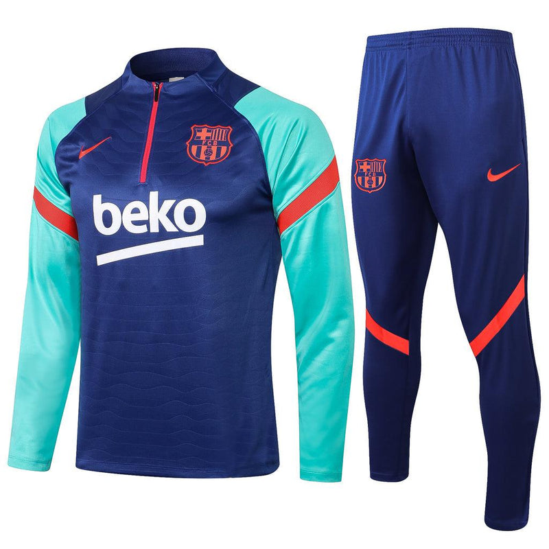 Conjunto Barcelona 21/22 Azul - Nike - Com Ziper - DA Sports Oficial