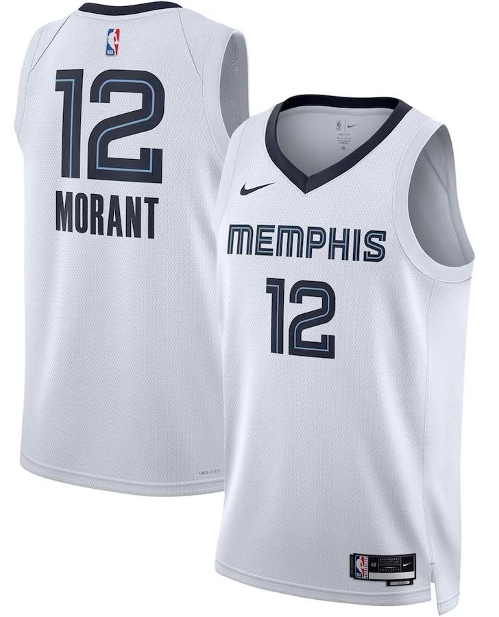 Memphis Grizzlies Ja Morant White Jersey - Association Edition