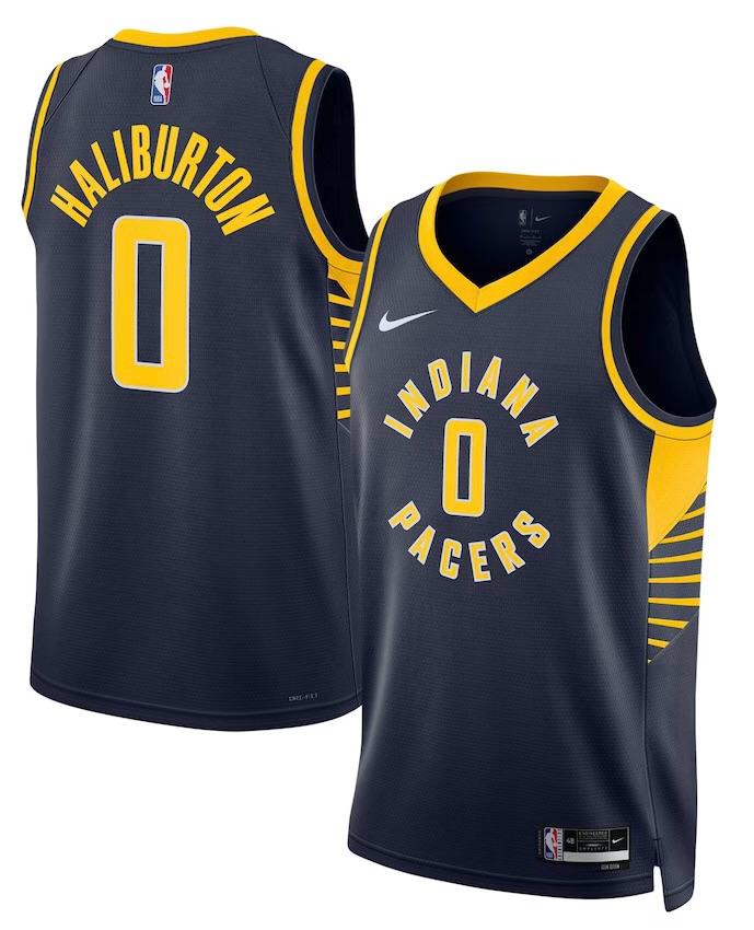 Indiana Pacers Tyrese Haliburton Navy Jersey - Icon Edition