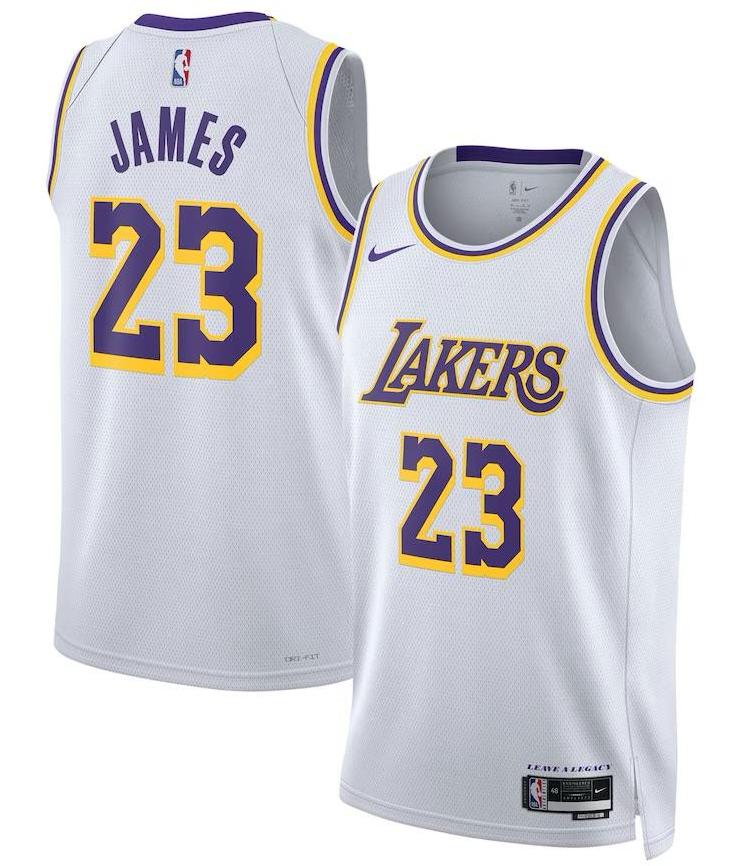 Los Angeles Lakers LeBron James White Jersey - Association Edition