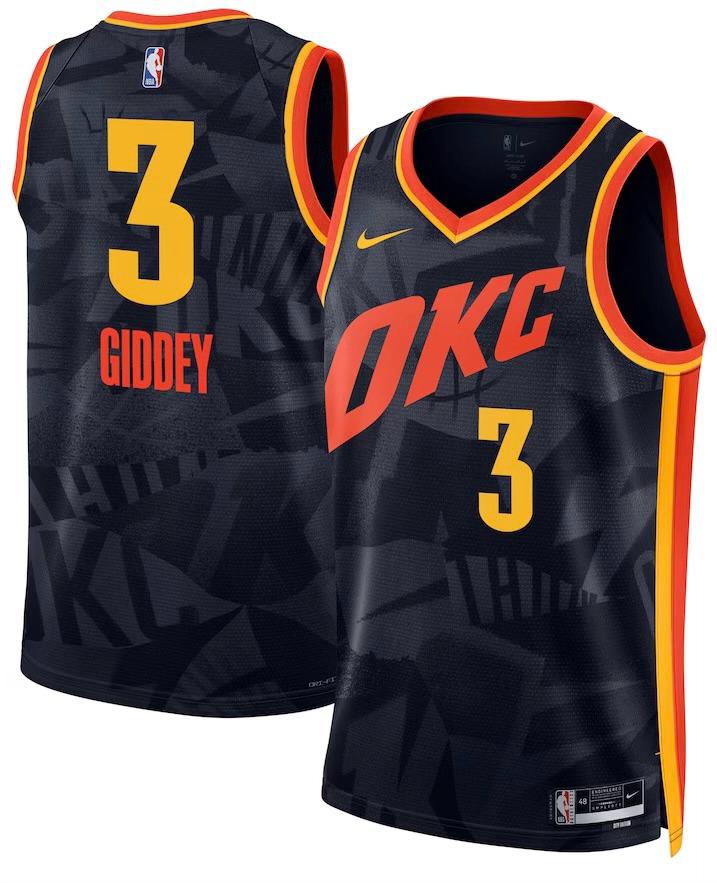 Oklahoma City Thunder Josh Giddey Navy 2023/24 Jersey - City Edition