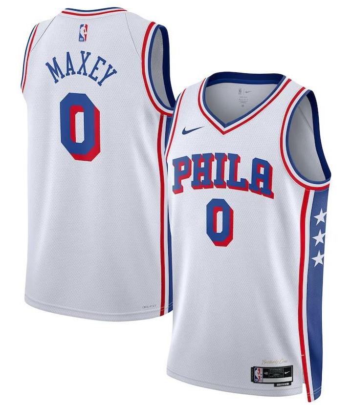 Philadelphia 76ers Tyrese Maxey White Jersey - Association Edition