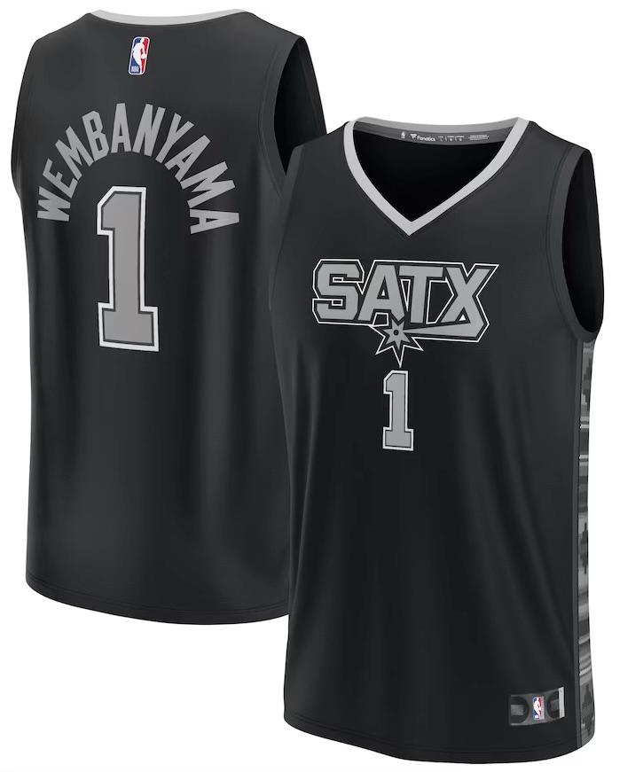 San Antonio Spurs Victor Wembanyama Black Jersey - Statement Edition