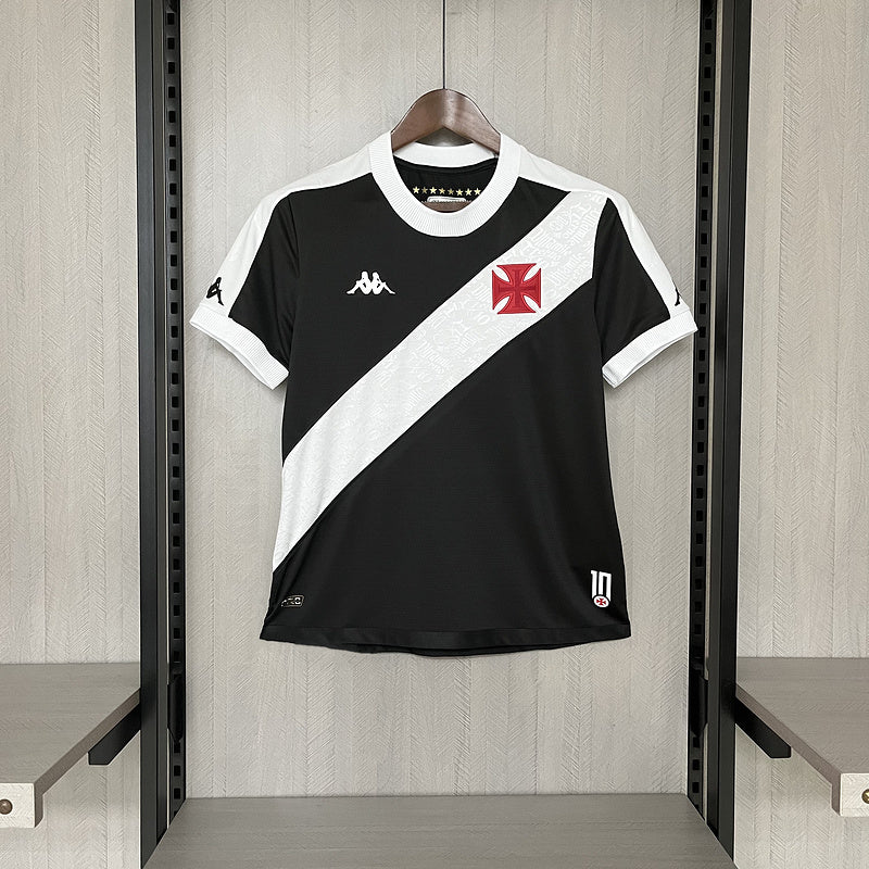 Camiseta Vasco I 24/25 Kappa Femenino - Negro+Blanco