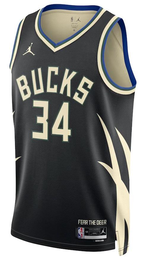 Milwaukee Bucks Giannis Antetokounmpo Black Jersey - Statement Edition