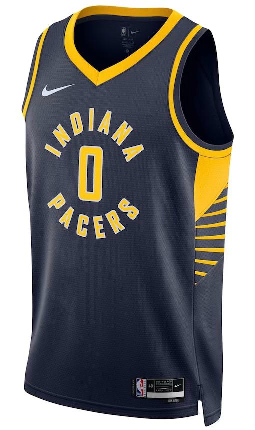 Indiana Pacers Tyrese Haliburton Navy Jersey - Icon Edition