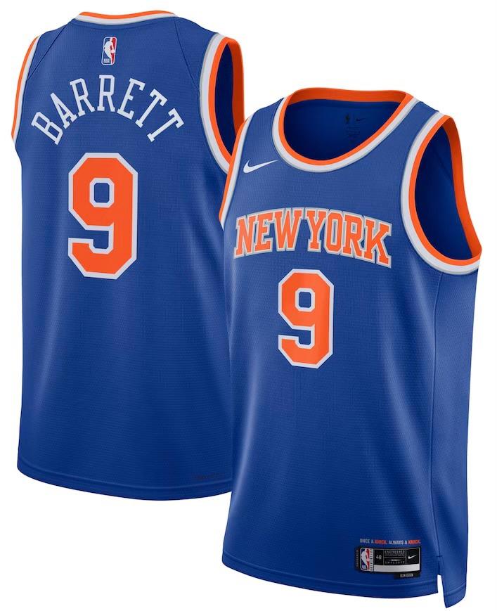 New York Knicks RJ Barrett Blue Jersey - Icon Edition