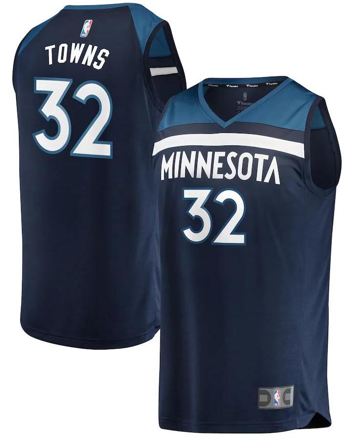 Minnesota Timberwolves Karl-Anthony Towns Navy Jersey - Icon Edition