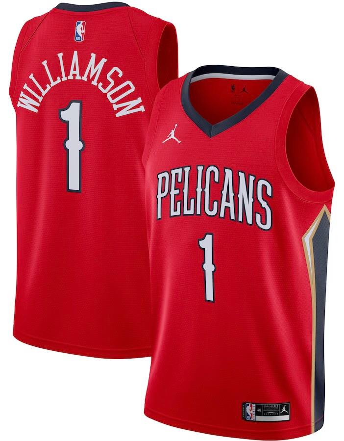 New Orleans Pelicans Zion Williamson Red Jersey - Statement Edition