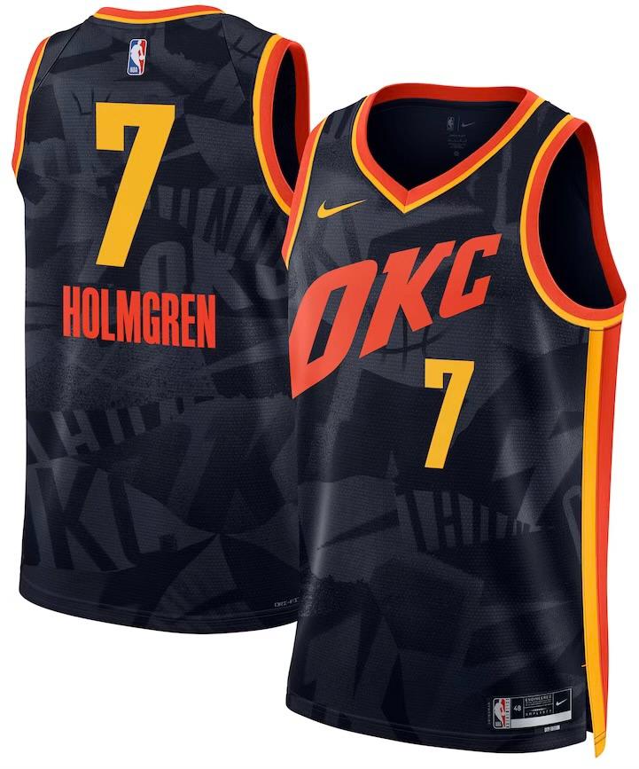 Oklahoma City Thunder Chet Holmgren Navy 2023/24 Jersey - City Edition