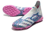 Zapatillas Société Predator Freak + FG White/Blue/Pink - Cano Alto