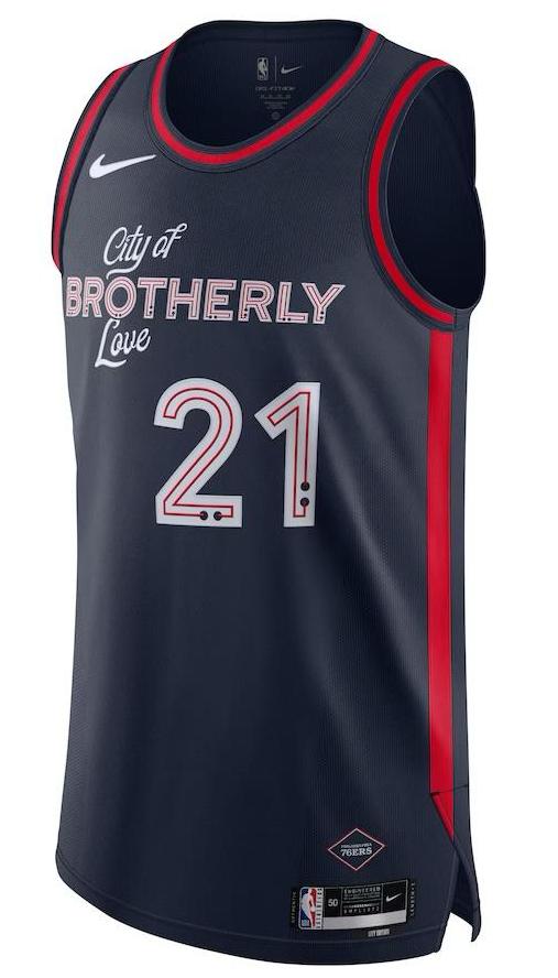 Philadelphia 76ers Joel Embiid Navy 2023/24 Jersey - City Edition