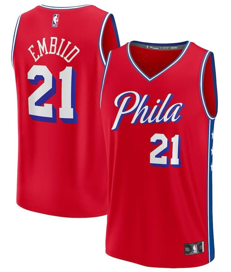 Philadelphia 76ers Joel Embiid Red Jersey - Statement Edition