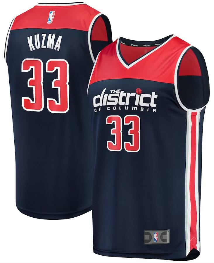 Washington Wizards Kyle Kuzma Navy Jersey - Statement Edition