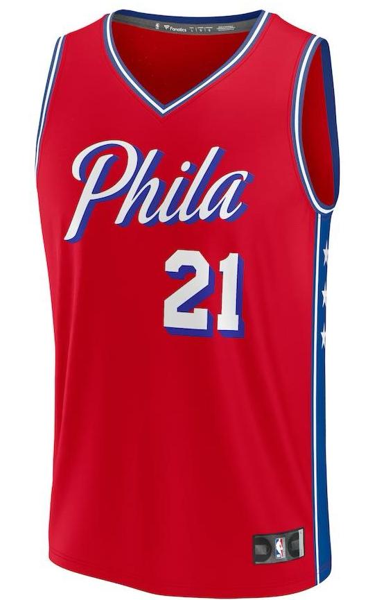 Philadelphia 76ers Joel Embiid Red Jersey - Statement Edition