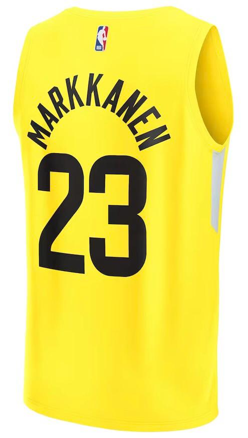 Utah Jazz Lauri Markkanen Yellow Jersey - Icon Edition