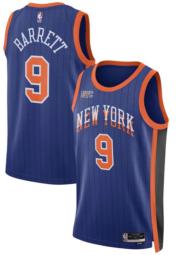 New York Knicks RJ Barrett Blue 2023/24 Jersey - City Edition