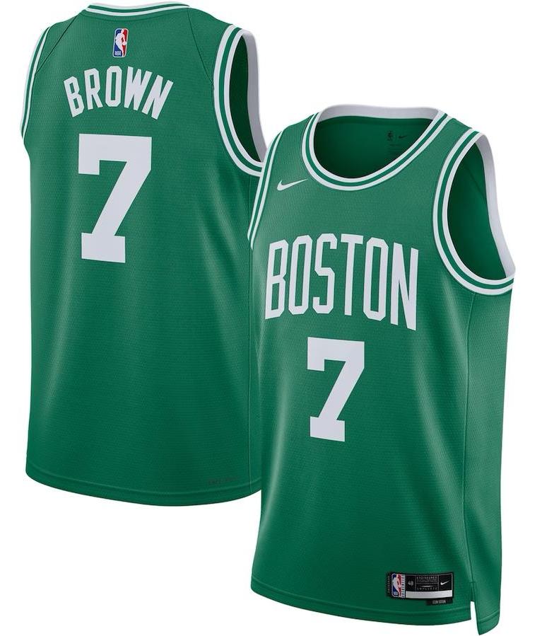 Boston Celtics Jaylen Brown Green Jersey - Icon Edition