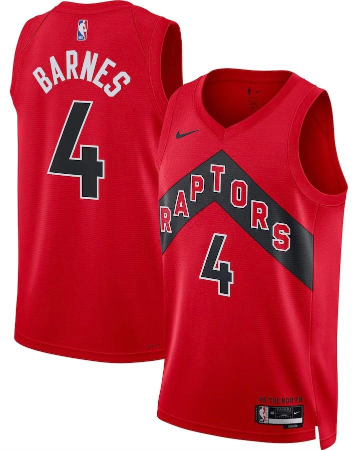 Toronto Raptors Scottie Barnes Red Jersey - Icon Edition