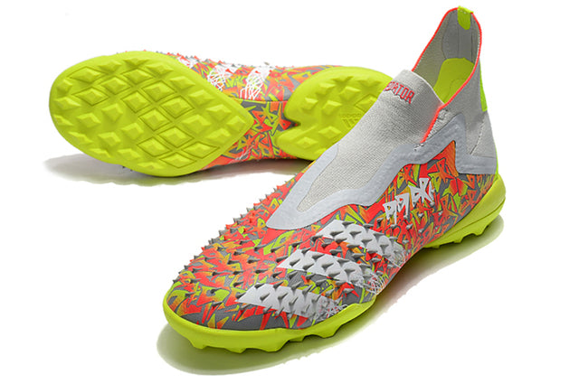 Zapatillas Société Predator Freak + FG White/Orange/Green - Cano Alto
