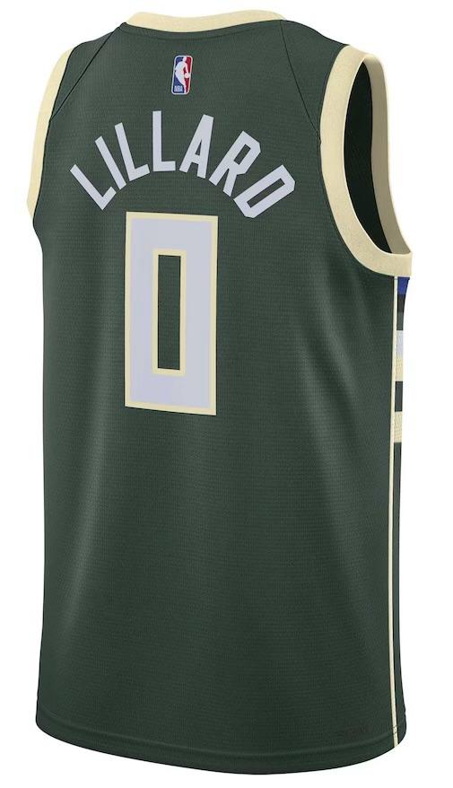 Milwaukee Bucks Damian Lillard Green Jersey - Icon Edition