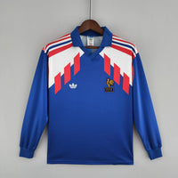 Camiseta Manga Larga Selección France 88/90 - Azul
