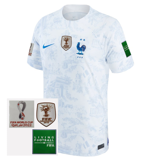 Camiseta France II 2022 [Écusson Champion du Monde] - Blanca