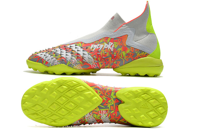Zapatillas Société Predator Freak + FG White/Orange/Green - Cano Alto