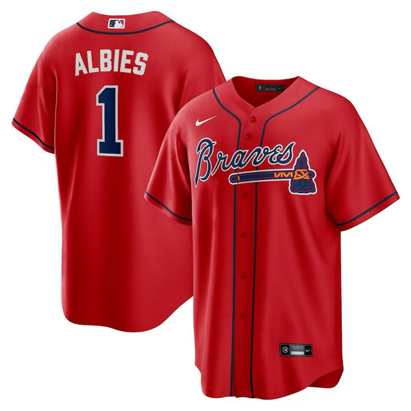 Atlanta Braves Ozzie Albies – Red Jersey