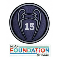 Patch gagnant du Trophée UCL à 15 reprises + Ensemble de patchs de la Fondation UEFA (Real Madrid) - 2024