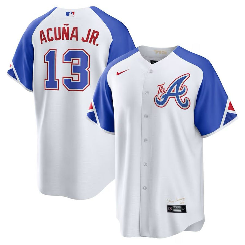 Atlanta Braves Ronald Acuna Jr – White/Blue Jersey