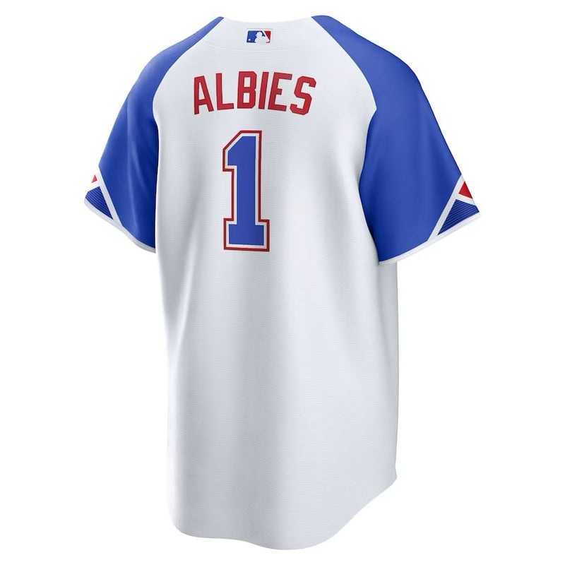 Atlanta Braves Ozzie Albies – White/Blue Jersey