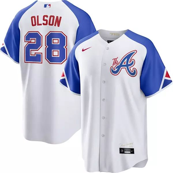 Atlanta Braves Matt Oslon – White/Blue Jersey