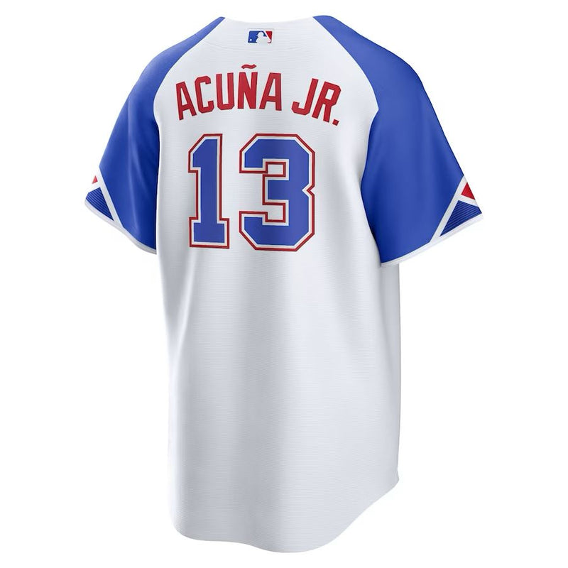 Atlanta Braves Ronald Acuna Jr – White/Blue Jersey