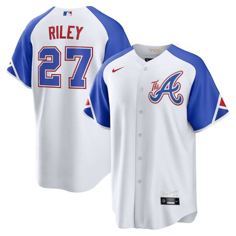 Atlanta Braves Austin Riley – White/Blue Jersey