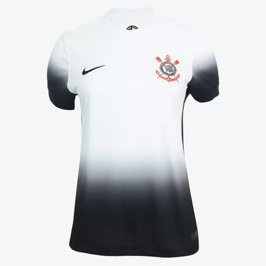 Camiseta Corinthians I 24/25 s/n° Hincha Nike Femenino - Blanco+Negro