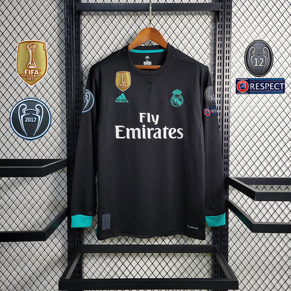 Camiseta Manga Larga Real Madrid 17-18 Com patchs